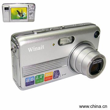 8.0 Mega Pixels 2.4" Screen 3X Optical Zoom Digital Camera
