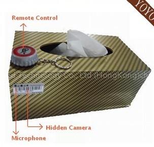 NEW Tissue Box Hidden Spy Camera 4GB DVR + 25M Remote