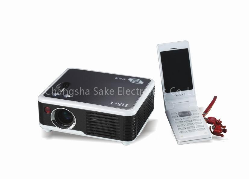 Sake Mini Projector with 1024*768, HDMI/USB/SD/TV,1080p(HOSJO HS1)