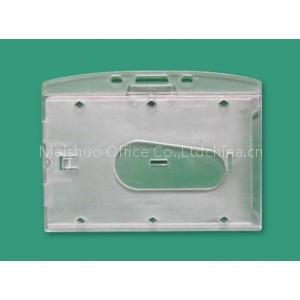 Rigid Plastic Badge Holders with Thumb Slot and chains holes