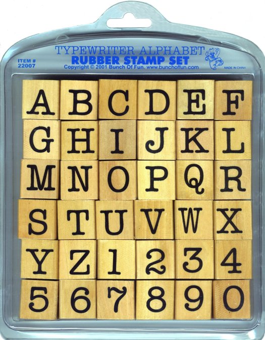 Canada Big Typewriter Upper Case Rubber Stamp Set