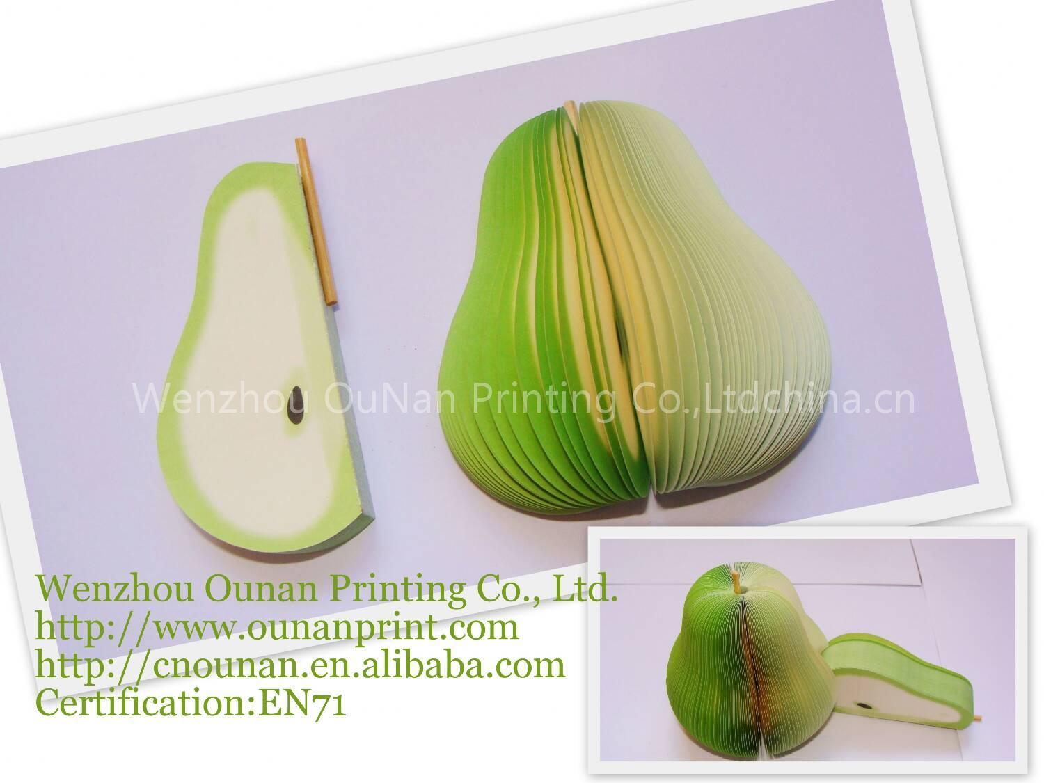 creative cute 3D fruit shape note pad