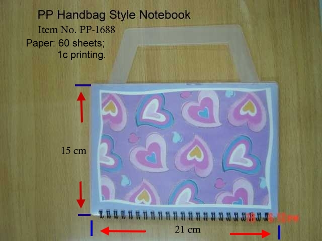 Taiwan PP Handbag Style Notebook
