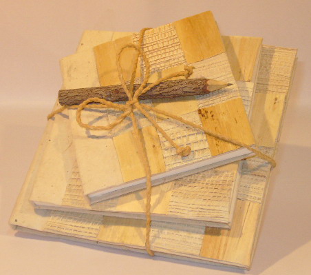 Thailand Notebook Set Of 3 With Wooden Pencil-natural