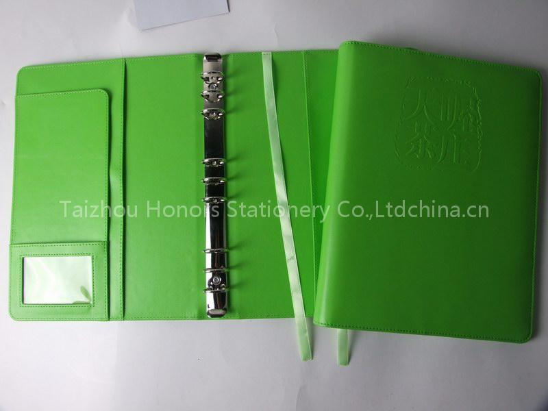 business folder, green organizer with 9rings binder