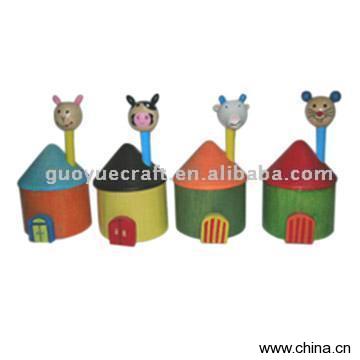 Wooden House Shaped Pencil Sharpeners