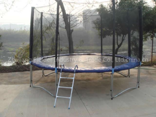 Big Round Trampoline with Safety Enclosure