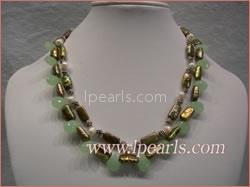 two rows freshwater pearl necklace from chian