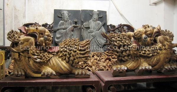 chinese ancient lion carving-eastcurio