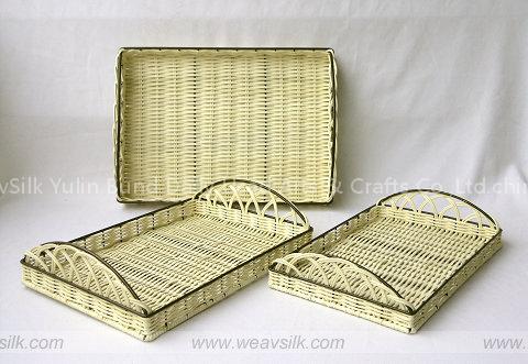 wicker tray, rattan serving tray, food tray