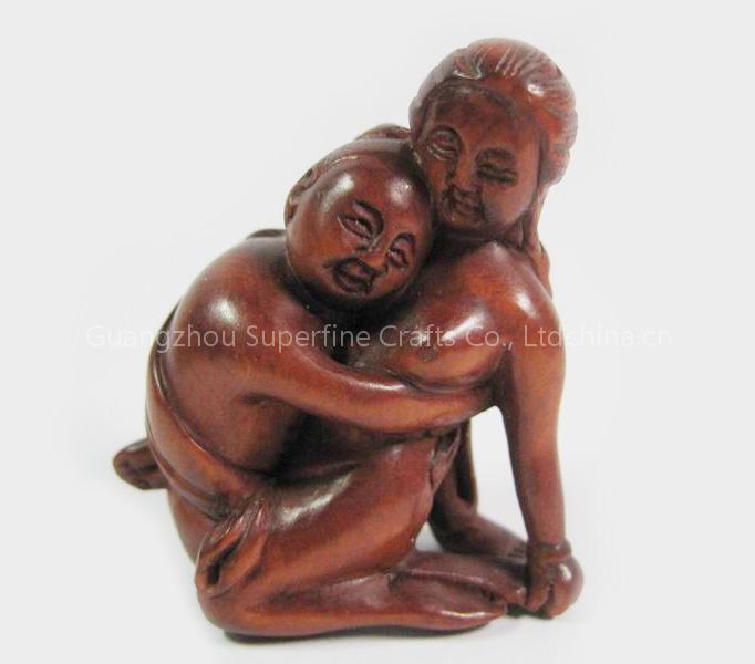erotic boxwood netsuke