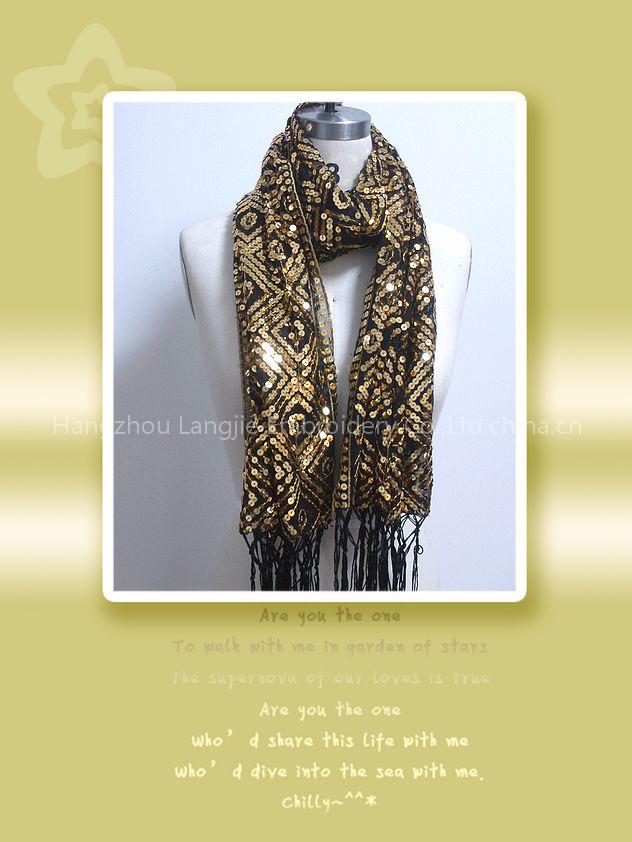 luminous Metallic ladies' Scarf & Top K-173