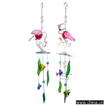 Stained Glass Flamingo Windchime