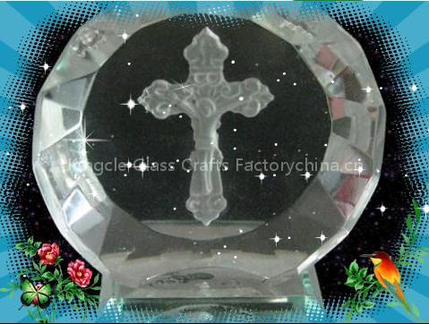 glass cross figurine