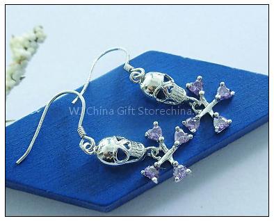 925 silver skull earrings
