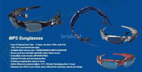 128MB~4GB digital sunglasses+Bluetooth+mp3 player