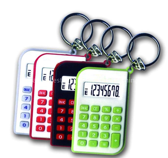 8 digits pocket calculator with key chain