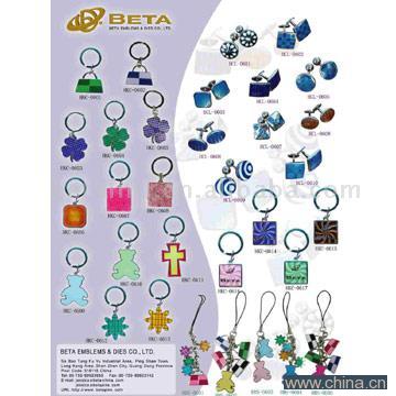Metal Cuff Link and Key Chain