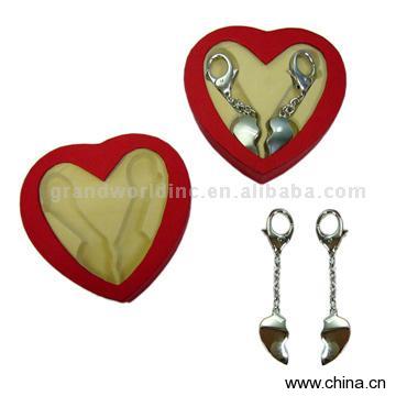Heart Shaped Key Chains in Gift Box