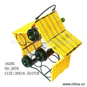 Wine Holder with Ratan Braided