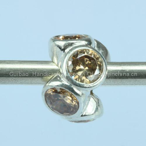 Sterling Round Cubic Zirconia Beads