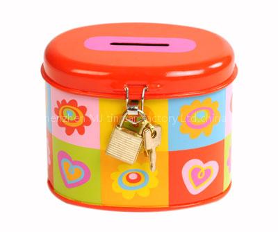 tin money box coin bank piggy bank