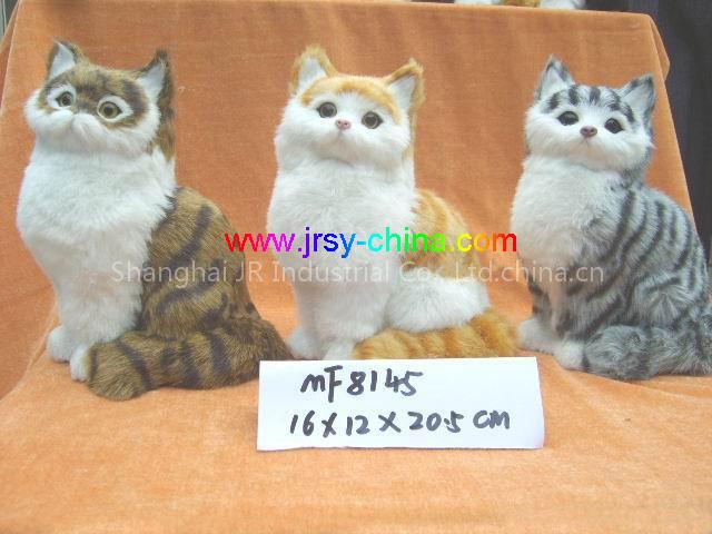 synthetic furry animal decoration, fur animal decoration, life-like fur animals