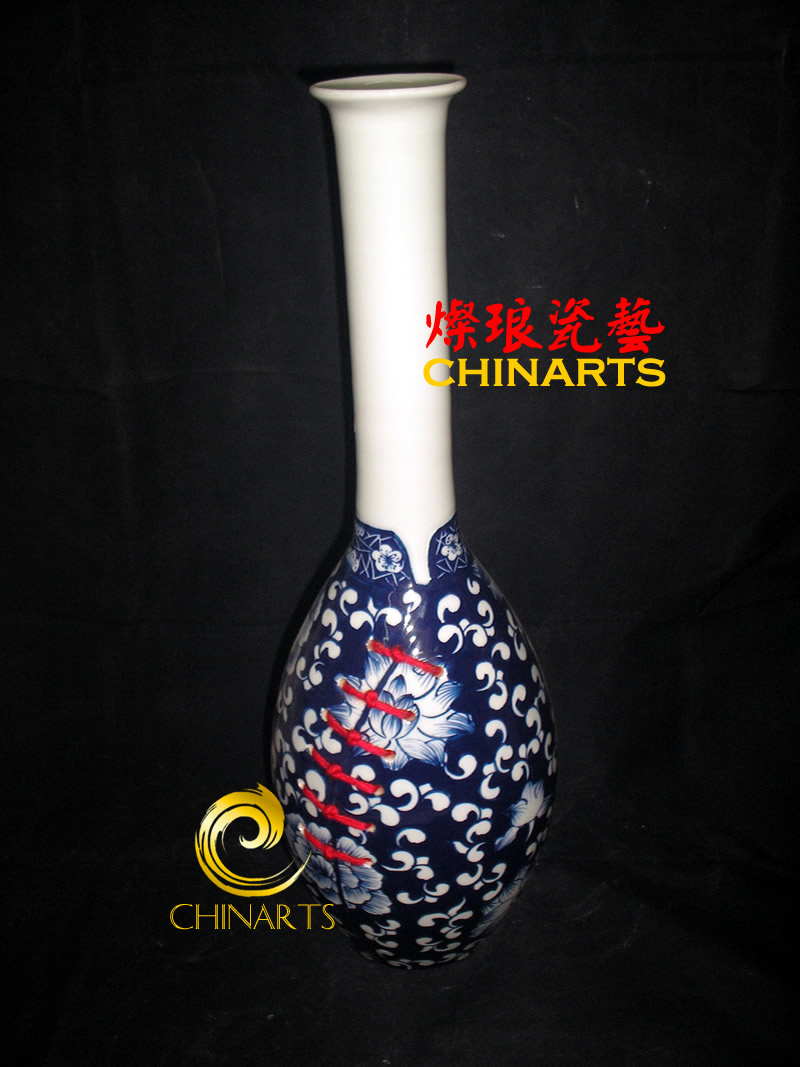 XD-QH-FS-K004, Jingdezhen fashion porcelain vase, Modern blue and white ceramic vase, Fine combined vase, Jingdezhen decoration vase