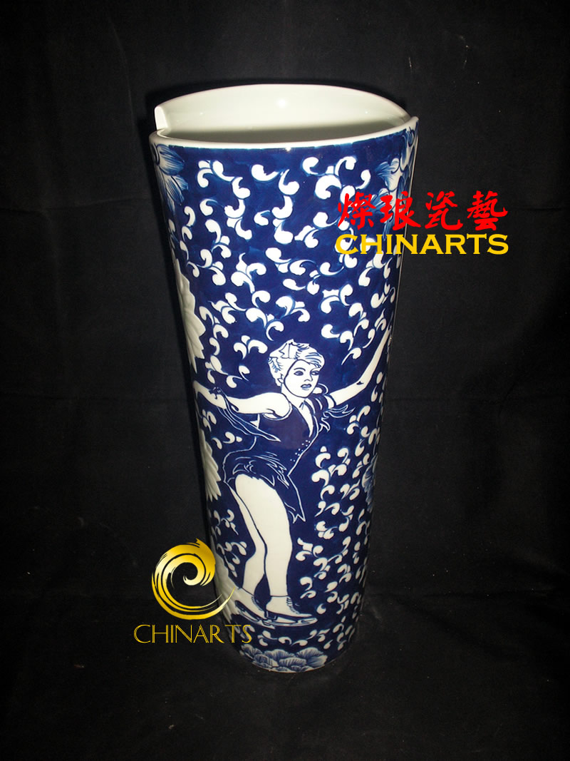 XD-QH-YD-M009, Modern blue and white porcelain vase, Jingdezhen artistic ceramic vase, Modern jardiniere, Mixed order, 10 Pieces/Lot