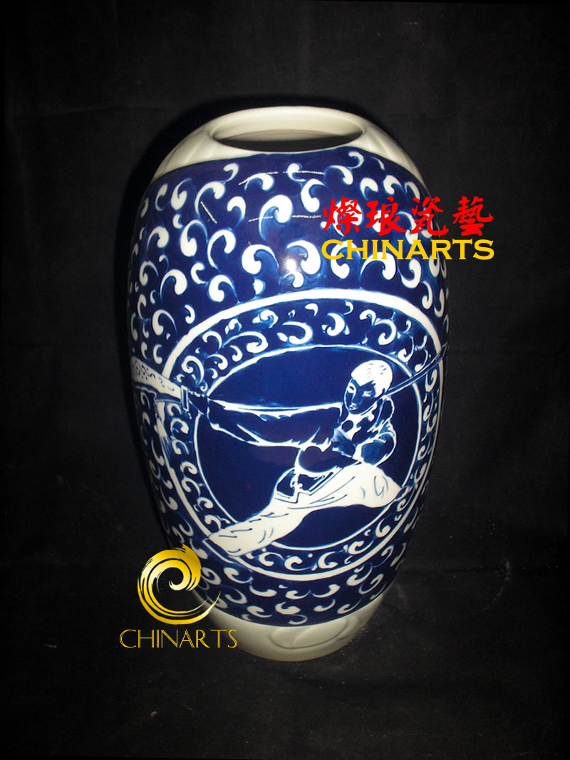 XD-QH-YD-K007, Modern blue and white porcelain vase, Jingdezhen artistic ceramic vase, Modern jardiniere, Mixed order, 10 Pieces/Lot