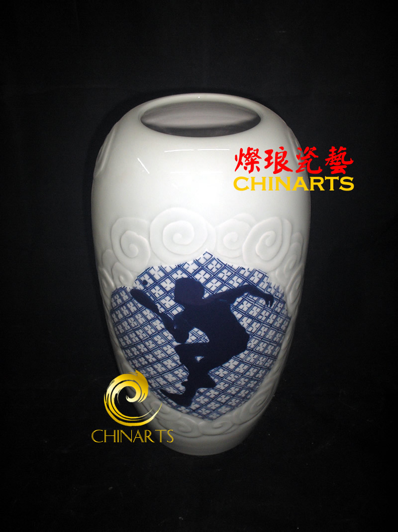 XD-QH-YD-E007, Modern blue and white porcelain vase, Jingdezhen artistic ceramic vase, Modern jardiniere, Mixed order, 10 Pieces/Lot