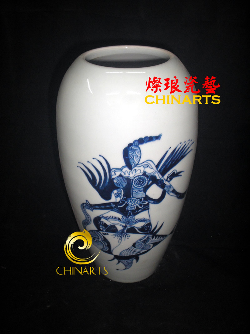 XD-QH-PY-M008, Modern blue and white porcelain vase, Jingdezhen artistic ceramic vase, Modern jardiniere, Mixed order, 10 Pieces/Lot