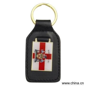 Printed Leather Key Ring