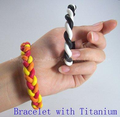 Silicone titanium bracelets