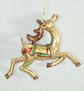 Poly/Resin Reindeer Hanging Ornament