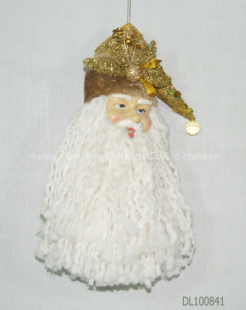 Fabric Santa Head Hanging Ornament
