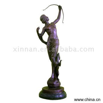 Bronze Sculpture (Women with Arrow)