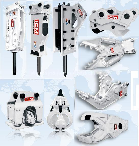 Hydraulic breaker, hydraulic hammer, Rock breaker, Rock hammer, Rock Drill, QUICK COUPLER, COMPACTOR, GRAPPLE, CRUSHER SERIES, SHEAR, HYDRAULIC, PNEUMATIC