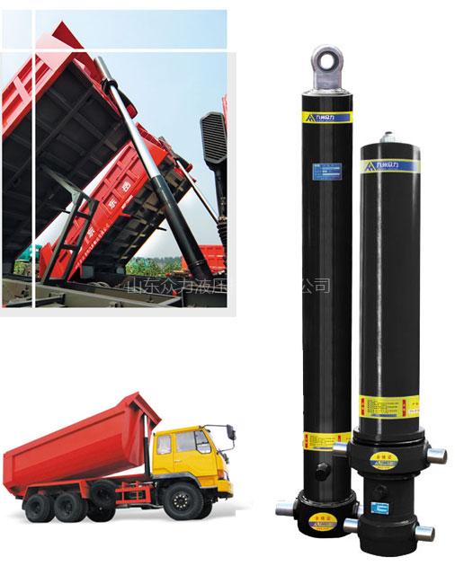 Push-stem front-located hydraulic cylinder