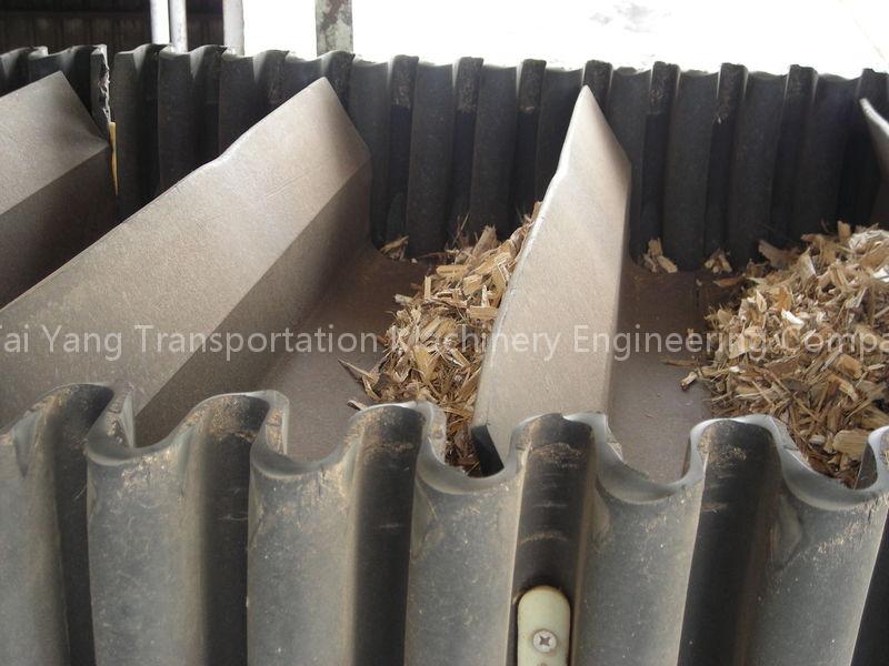 Corrugated wall conveyor belt