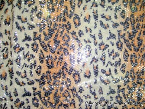 spangle embroidered fabric with paper printing