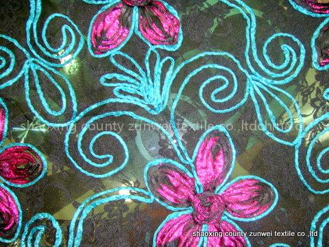 flower cord embroidery fabric