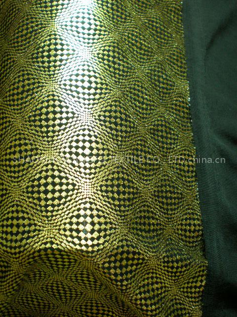 poly spandex knits with foil