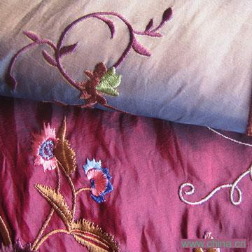 Polyester Fabric with Nylon Intertexture Embroidery