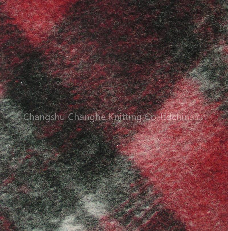 Wool/rayon/polyester jacquard fabric