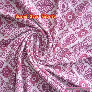 Spun Rayon/Spandex Printed Single Jersey Fabric