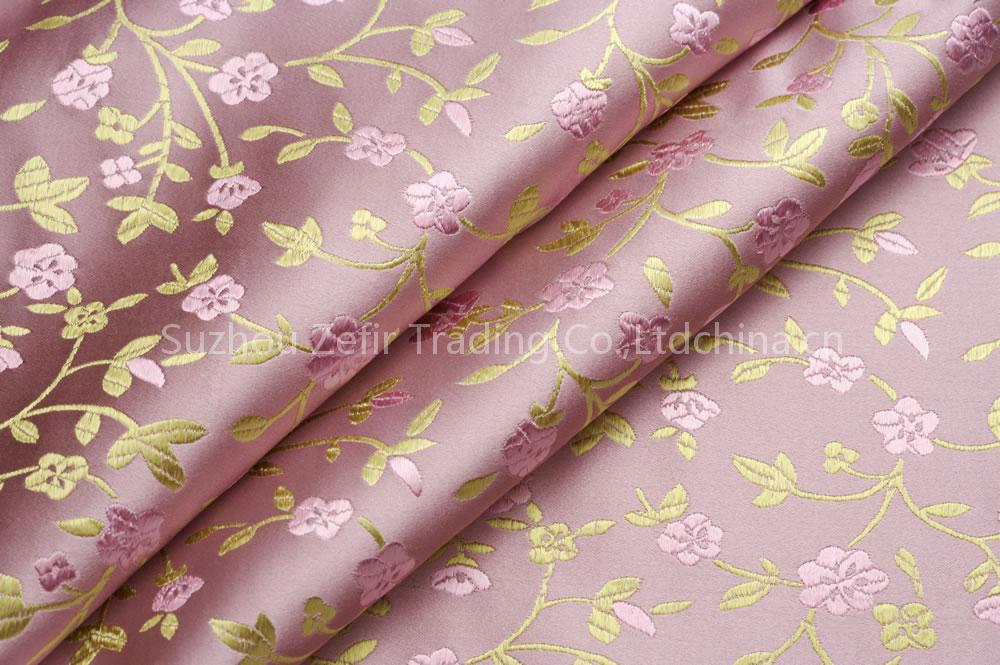 Embroided silk satin