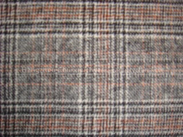 Wool Plaid Tweed Fabric(01427)
