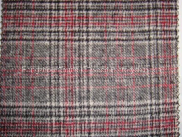 Wool Plaid Tweed Fabric
