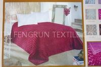 100% polyester blanket with embossing rose design